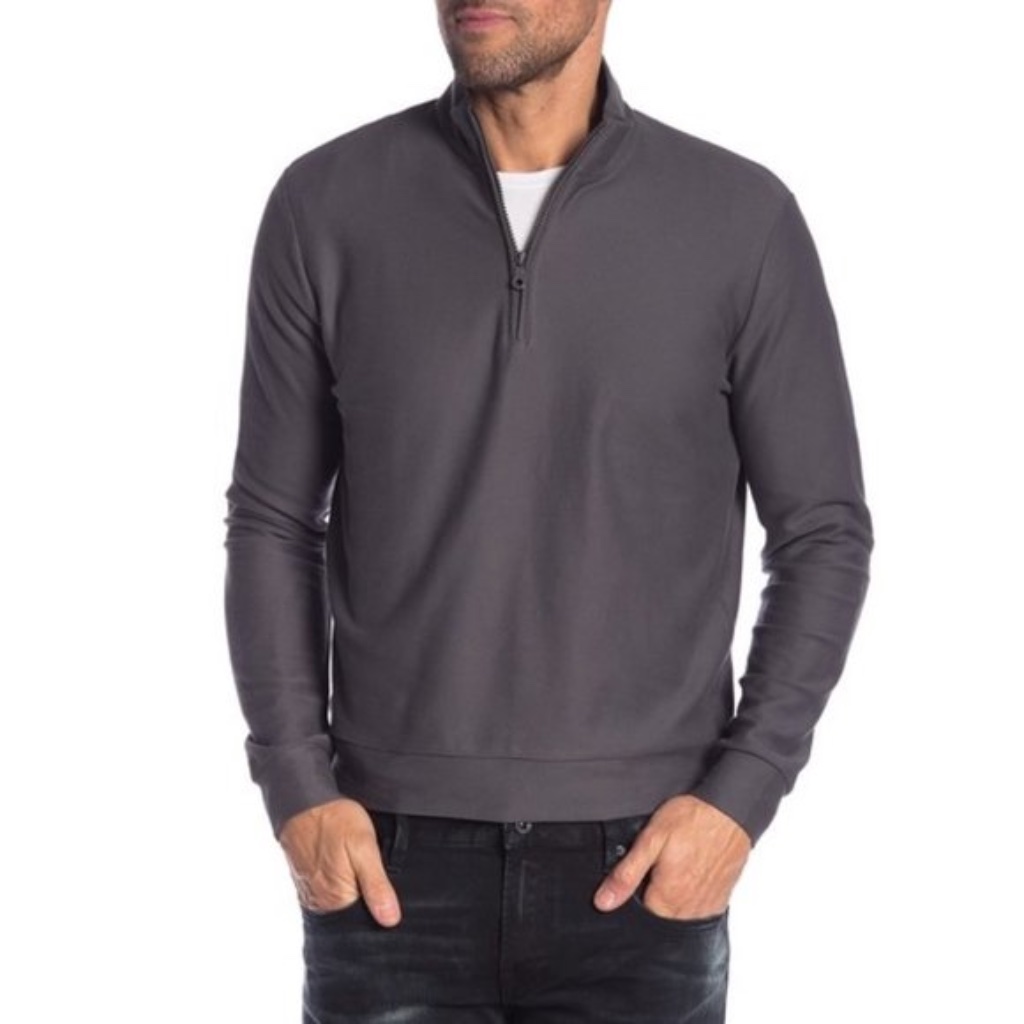Thomas Dean Partial Zip Pullover